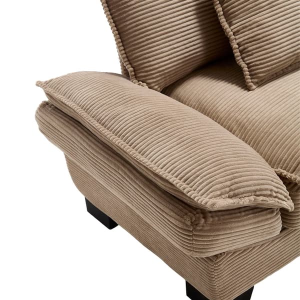 Moderne og enkel sovesofa til to – med springmadras og pude – blød men rummelig sofa – Khaki
