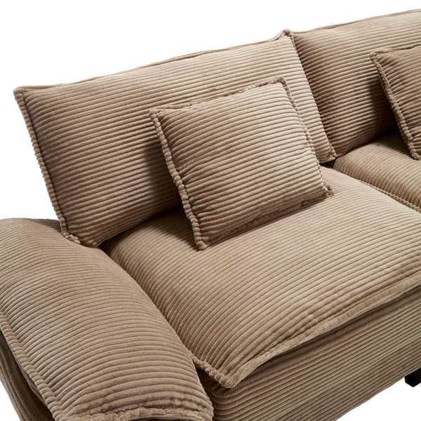 Moderne og enkel sovesofa til to – med springmadras og pude – blød men rummelig sofa – Khaki