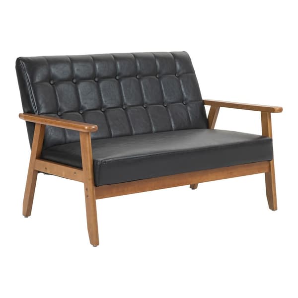 2-sits Soffa med Mjuk Skumstoppning i Andningsbart Polyester – Massiv Träram, Bekväm för Vardagsrum, Sovrum, Kontor och Lounge
