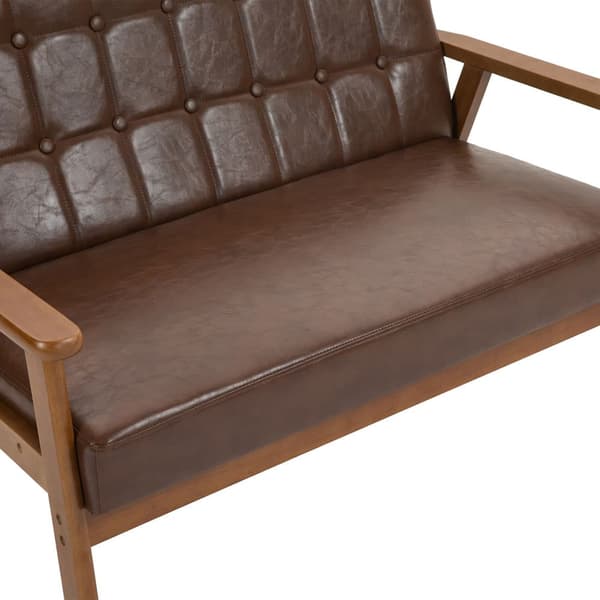 2-personers sofa med blødt skumpolstring i åndbar polyester – stel i massivt træ, komfortabelt til stue, soveværelse, kontor og stue