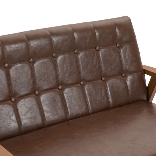 2-personers sofa med blødt skumpolstring i åndbar polyester – stel i massivt træ, komfortabelt til stue, soveværelse, kontor og stue