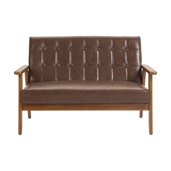 2-personers sofa med blødt skumpolstring i åndbar polyester – stel i massivt træ, komfortabelt til stue, soveværelse, kontor og stue
