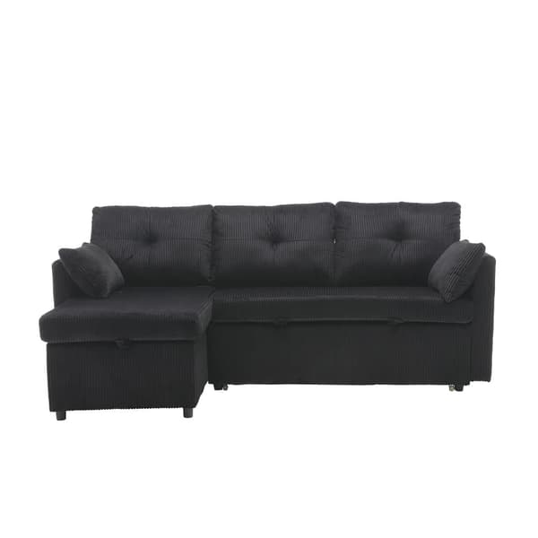 Multifunktionel modulsofa med opbevaring og udtræksseng – L-formet hjørnesofa med vendbar divan og opbevaringsrum