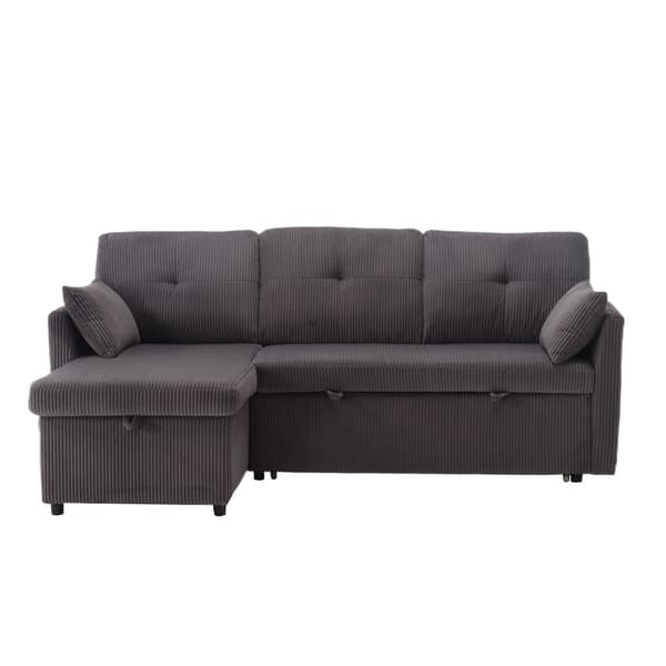 Multifunktionel modulsofa med opbevaring og udtræksseng – L-formet hjørnesofa med vendbar divan og opbevaringsrum