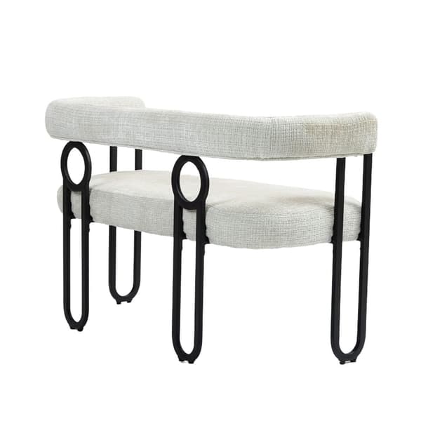 Dubbelsitssoffa i Beige Chenille – Modern Soffa med Rundad Rygg, Unik Design för Vardagsrum, Sovrum, Kontor och Hall