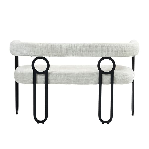 Dubbelsitssoffa i Beige Chenille – Modern Soffa med Rundad Rygg, Unik Design för Vardagsrum, Sovrum, Kontor och Hall
