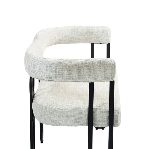 Dubbelsitssoffa i Beige Chenille – Modern Soffa med Rundad Rygg, Unik Design för Vardagsrum, Sovrum, Kontor och Hall