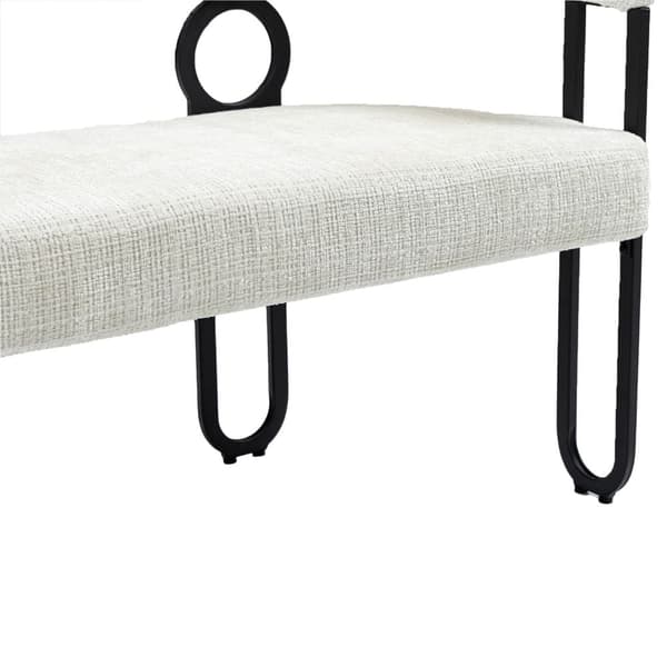 Dubbelsitssoffa i Beige Chenille – Modern Soffa med Rundad Rygg, Unik Design för Vardagsrum, Sovrum, Kontor och Hall