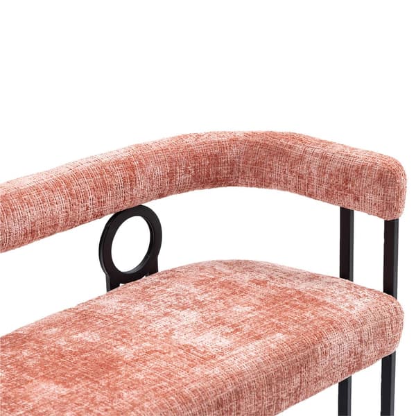 Dobbeltsædesofa i lyserød chenille – moderne sofa med afrundet ryg, unikt design til stue, soveværelse, kontor og gang
