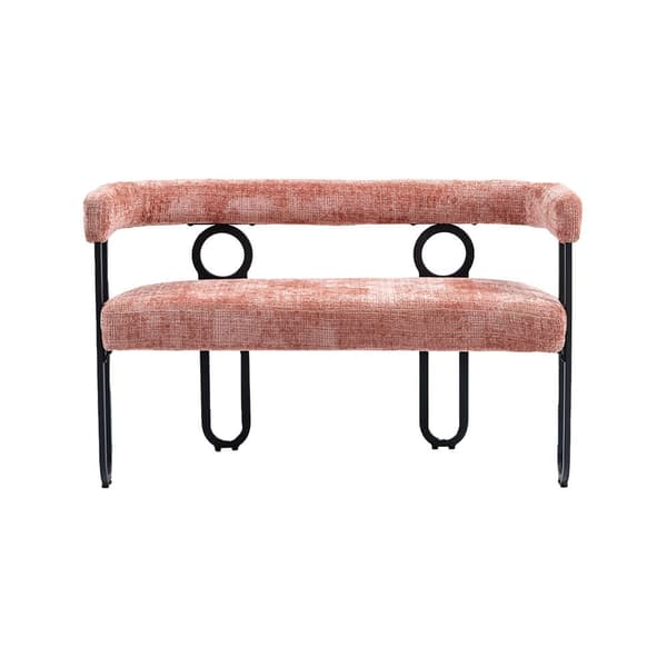 Dobbeltsædesofa i lyserød chenille – moderne sofa med afrundet ryg, unikt design til stue, soveværelse, kontor og gang