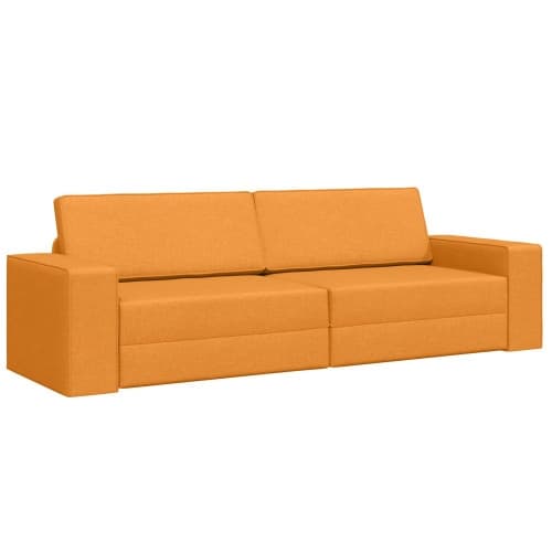 Golvsängsoffa 2-i-1 Mörkgul 245x150x60.5 cm Tyg