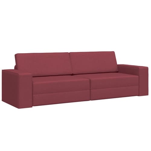 Golvssoffa Bädd 2-i-1 Vinröd 245x150x60.5 cm Tyg