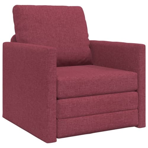 Golvssoffa Bädd 2-i-1 Vinröd 74x77x81 cm Tyg