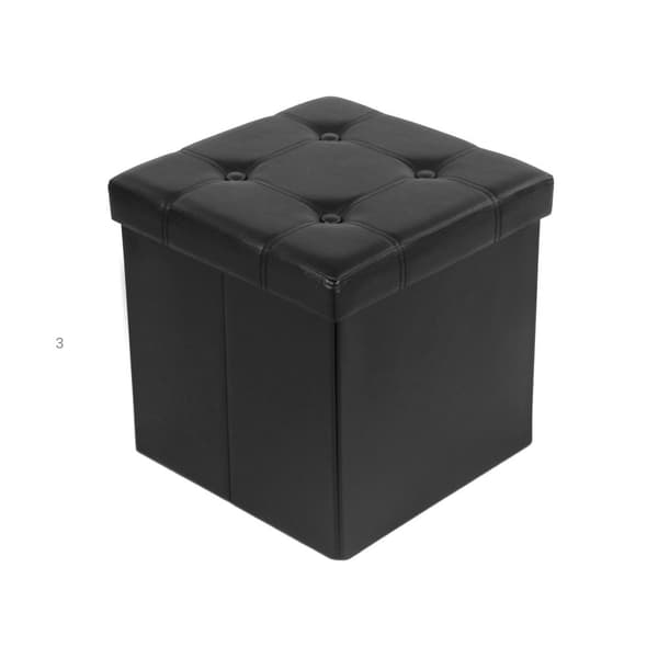 Liten sitskub svart konstläder