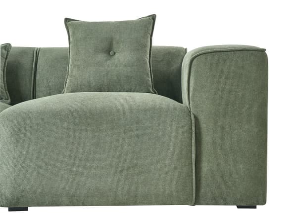 Høyre Hjørnesofa Mørkegrønn Chenille Polstring 3 Seter Ekstra Spredte Puter Moderne Stue