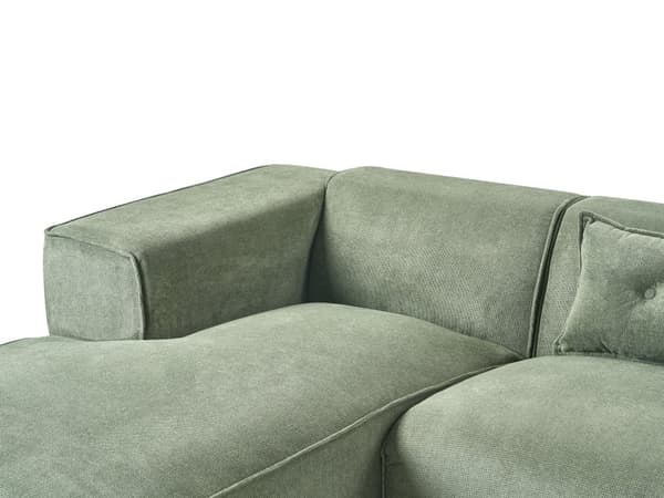 Høyre Hjørnesofa Mørkegrønn Chenille Polstring 3 Seter Ekstra Spredte Puter Moderne Stue
