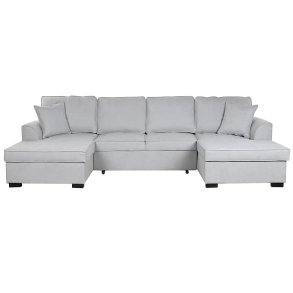 Bäddsoffa Home ESPRIT Grå Modern 298 x 154 x 92 cm