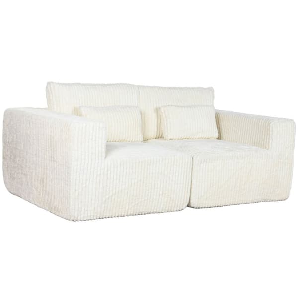 Sofa Home ESPRIT Krem Scandi 220 x 158 x 91 cm