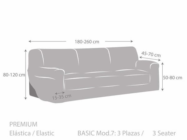Canape - soffa - divan Eysa - F739170 - 3D Sofföverdrag, Ecru, 3 platser