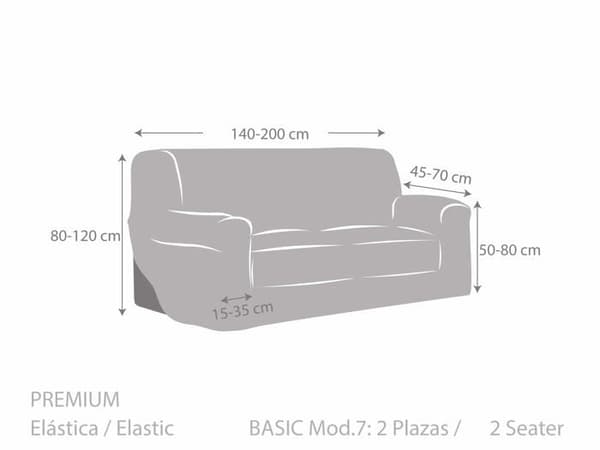 Canape - soffa - divan Eysa - F729170 - 3D Sofföverdrag, Ecru, 2-sits