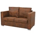 Miniatyrbild 1 av 4: MVS 2-sits soffa 137 x 73 x 82 cm Konstgjord mocka ®Contemporain®DMJEAQ®