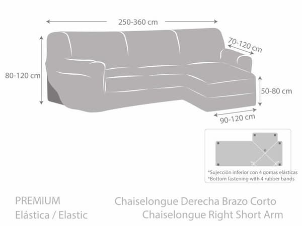 Canape - soffa - divan Eysa - FC031070D - 3D Sofföverdrag, Ecru, 305