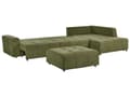 Miniatyrbilde 6 av 11: 4-seters hjørnesofa med fotskammel Grønn Polyesterstoff Venstrevendt Skjult oppbevaringsrom Sovefunksjon Moderne stil Stue Sovesofa