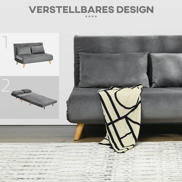 Sovesofa, 2-personers, 130x78x79 cm, Grå