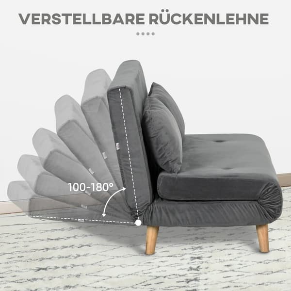 Sovesofa, 2-personers, 130x78x79 cm, Grå