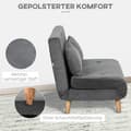 Miniatyrbillede 6 af 9: Sovesofa, 2-personers, 130x78x79 cm, Grå