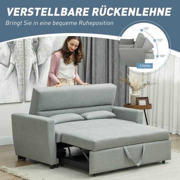 Sofaseng, 155x90x88.5 cm, Lysegrå