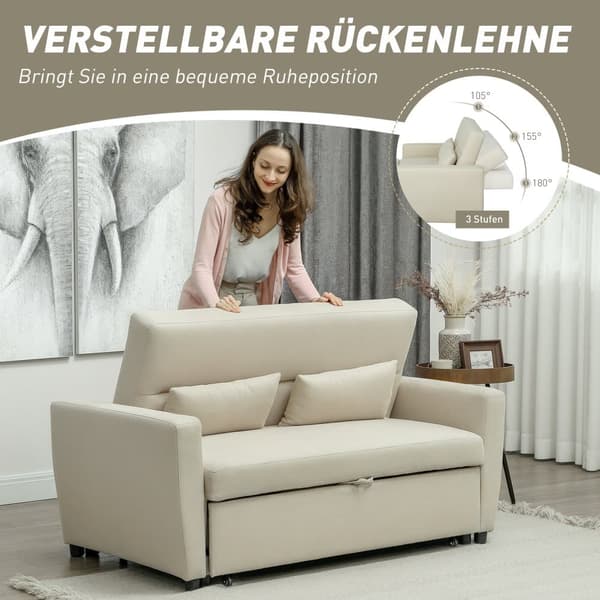 Sovesofa, 155x90x88.5 cm, Beige