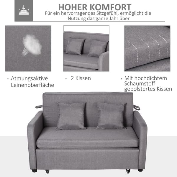 Bäddsoffa, 136x92x84 cm, Grå