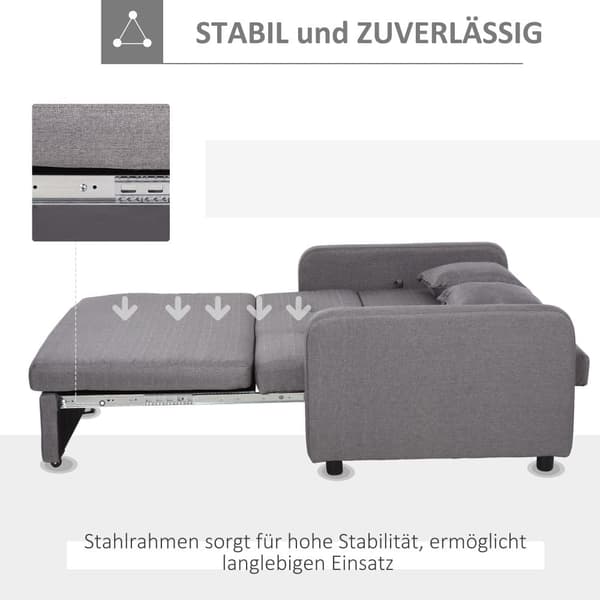 Bäddsoffa, 136x92x84 cm, Grå