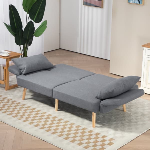 Tresæders Sofa med Sovefunktion, 170x83x80 cm, Grå