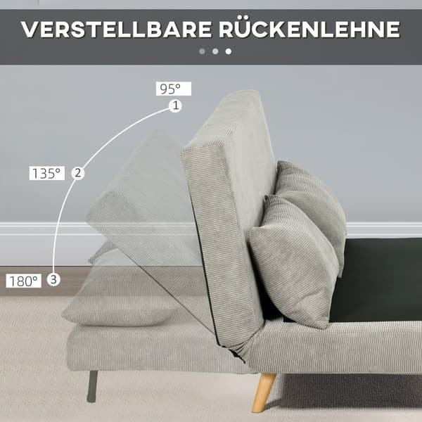 Sovesofa, 141x90x81 cm, Grå