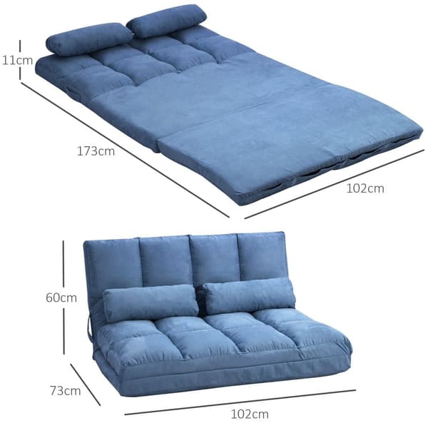 2 in 1 Lattiasohva, 102P x 73L x 60K cm, Sininen