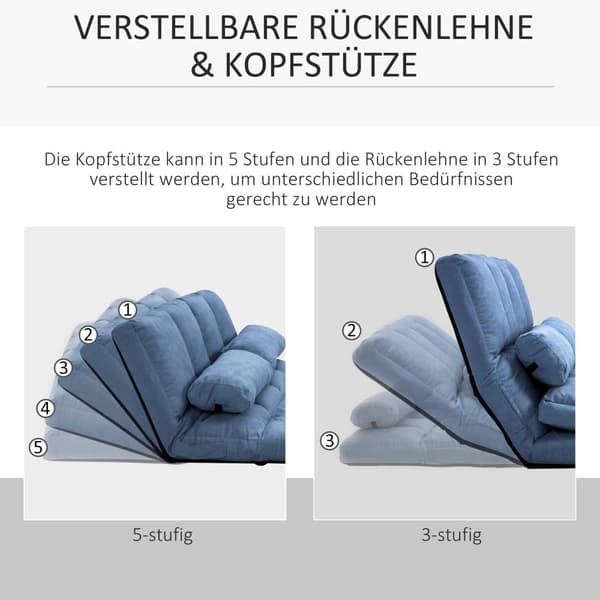 2 in 1 Lattiasohva, 102P x 73L x 60K cm, Sininen