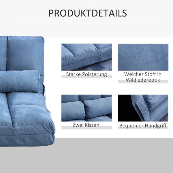 2 in 1 Lattiasohva, 102P x 73L x 60K cm, Sininen