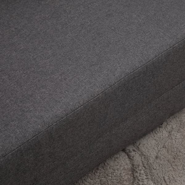 Gulvstol, 2-i-1 Foldeseng, 60x80x56 cm (Gulvsofa), 180x60x19 cm (Sovesofa), Mørkegrå