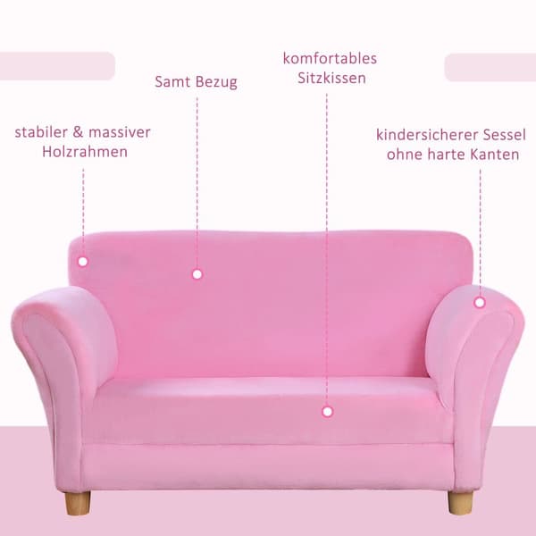 Barnsoffa, 90x53x48 cm, Rosa och Grön