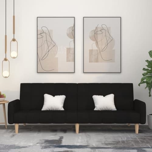 Bäddsoffa 2-sits svart tyg