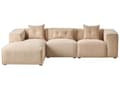 Miniatyrbilde 4 av 11: Høyre Hjørnesofa Beige 3-seter Kordfløyel Polstring Ekstra Spredte Puter Moderne Stil