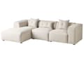 Miniatyrbilde 4 av 11: Høyre Hjørnesofa Lys Beige 3 Seter Polyester Polstring Ekstra Spredte Puter Moderne Stue
