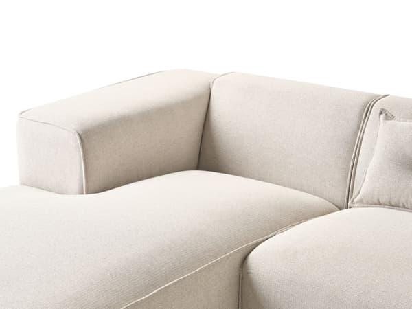 Høyre Hjørnesofa Lys Beige 3 Seter Polyester Polstring Ekstra Spredte Puter Moderne Stue