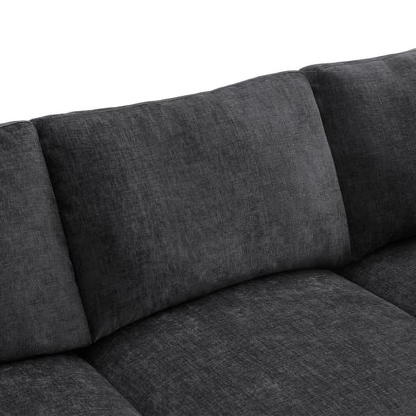 Chenille-moduulisohva irrotettavalla rahilla – 4-istuttava L- tai U-muotoinen kulmasohva olohuoneeseen, kotiin tai asuntoon