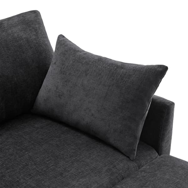 Chenille-moduulisohva irrotettavalla rahilla – 4-istuttava L- tai U-muotoinen kulmasohva olohuoneeseen, kotiin tai asuntoon