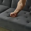 Miniatyrbillede 11 af 11: Moderne 2-personers fløjl sovesofa – justerbart ryglæn i 3 trin, guldfarvede metalben