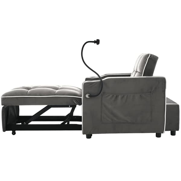 3-in-1 ulosvedettävä yhden hengen vuodesohva – mukinpidikkeellä ja siirrettävällä pidikkeellä, kokoontaitettava nojatuoli/Schlaf-tuoli, 83×167×76 cm