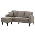 Miniatyrbild 6 av 11: L-formad hörnsoffa med schäslong – 3-sits modulsoffa i bomull/linne – 166 x 118 x 77 cm – andningsbart tyg och plastben